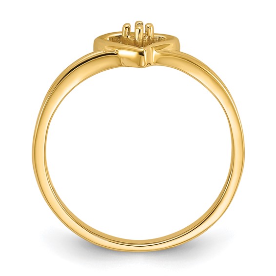 14k Polished .03ct. Diamond Heart Ring Mounting