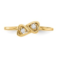 14K Polished 1 20 Carat Aaa Diamond Two Hearts Ring view 4