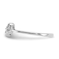 14K White Gold Polished 0.05 Carat AA Diamond Two Hearts Ring view 3