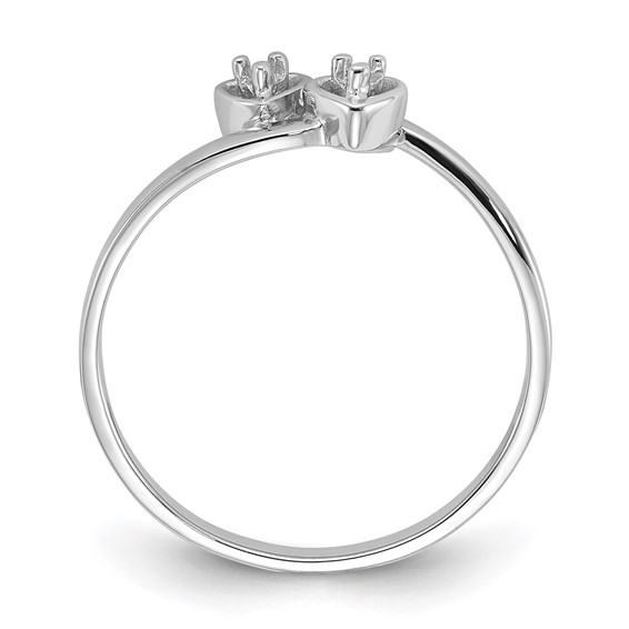 14k White Gold .02ct. Diamond Heart Ring Mounting