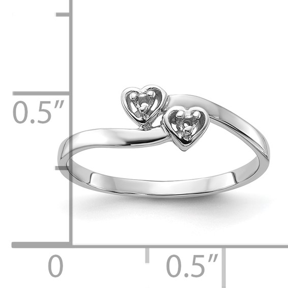 14k White Gold .02ct. Diamond Heart Ring Mounting