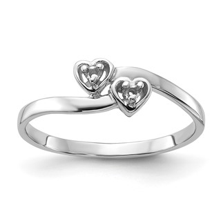 14k White Gold .02ct. Diamond Heart Ring Mounting