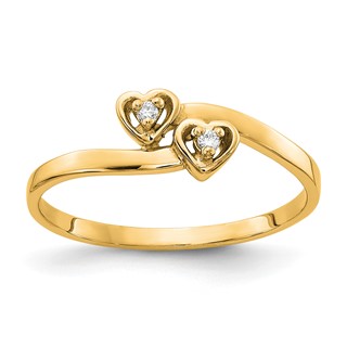 14K .02ct. Diamond Heart Ring Mounting