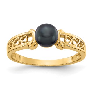 Gold Polished Freshwater Pearls Rings