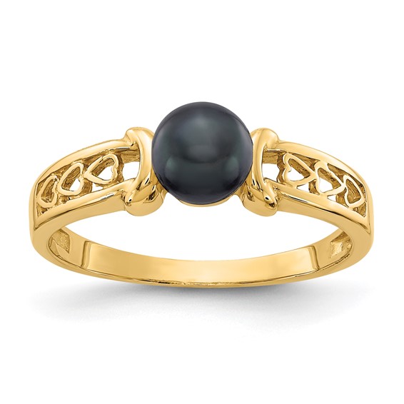 Gold Polished Freshwater Pearls Rings