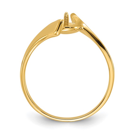 14k Polished Holds 7mm Pearl Bypass Ring Mounting