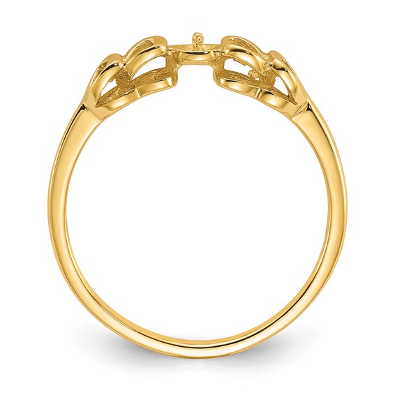 14k Polished Holds 4mm Pearl Heart Ring Mounting