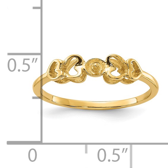 14k Polished Holds 4mm Pearl Heart Ring Mounting