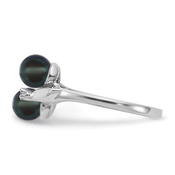 Gold Polished Freshwater Pearl and Diamond Rings