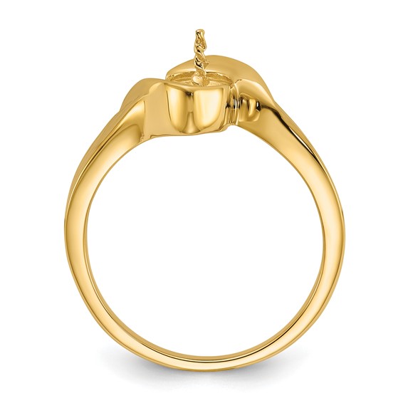 14k Holds 6mm Pearl Bypass Ring Mounting