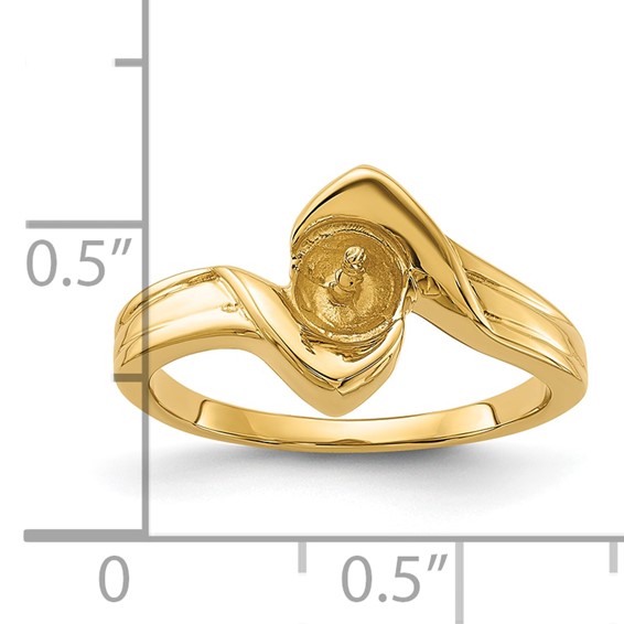 14k Holds 6mm Pearl Bypass Ring Mounting