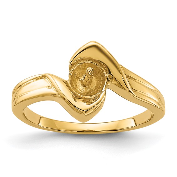 14k Holds 6mm Pearl Bypass Ring Mounting