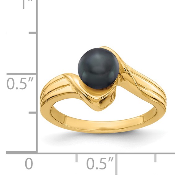 Gold Polished Freshwater Pearl Rings