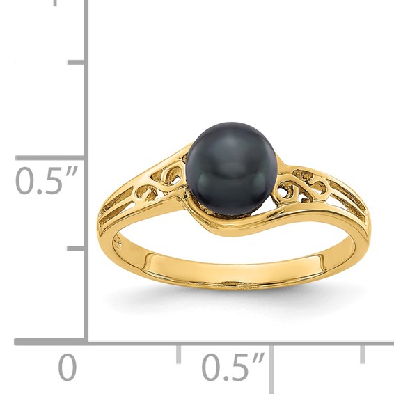 Gold Polished Freshwater Pearl Rings