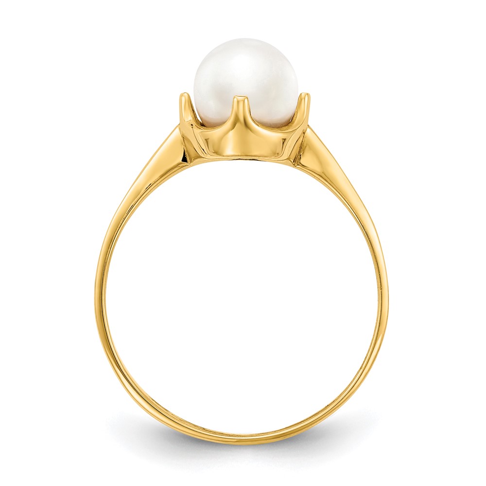14k 6.5mm FW Cultured Pearl ring (Y1926PL)