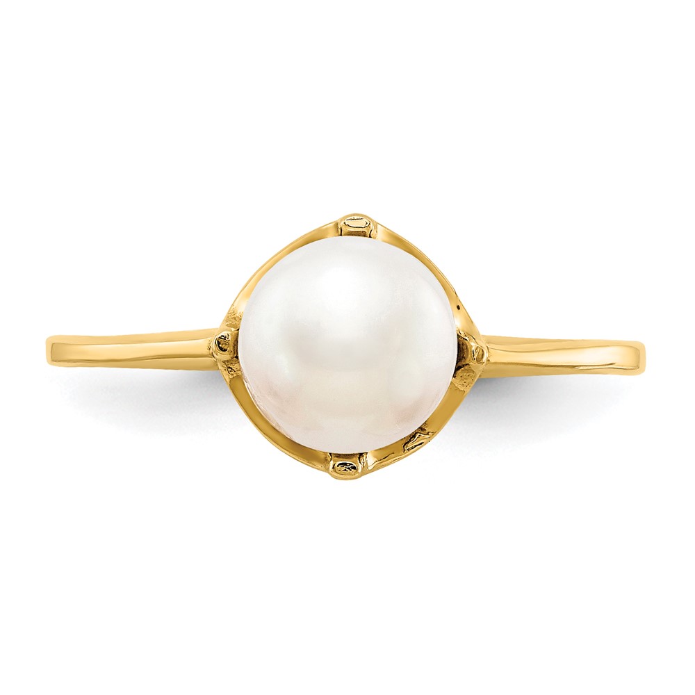 14k 6.5mm FW Cultured Pearl ring (Y1926PL)