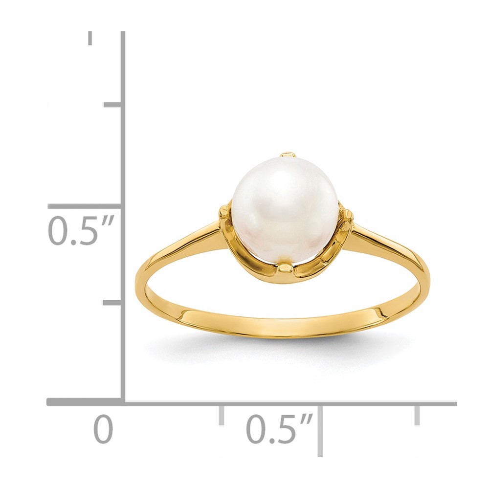 14k 6.5mm FW Cultured Pearl ring (Y1926PL)