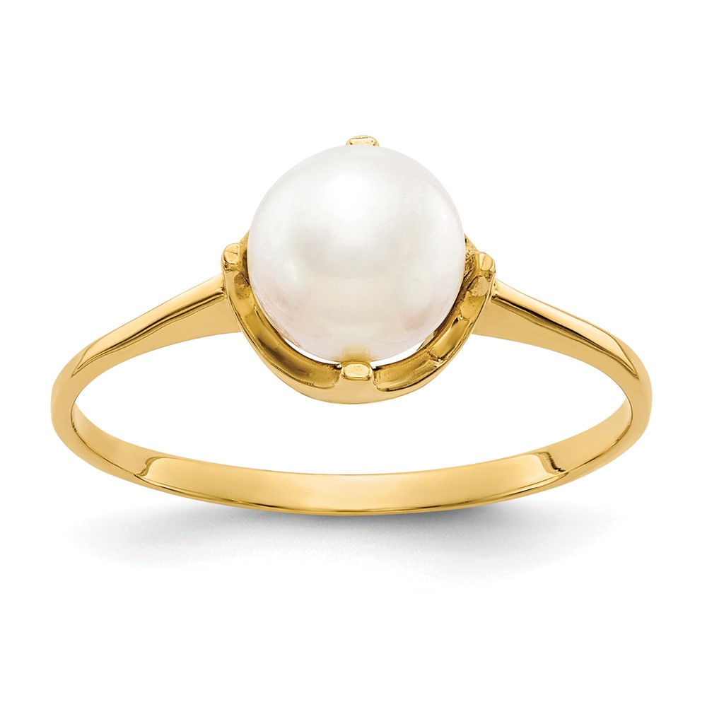 14k 6.5mm FW Cultured Pearl ring (Y1926PL)