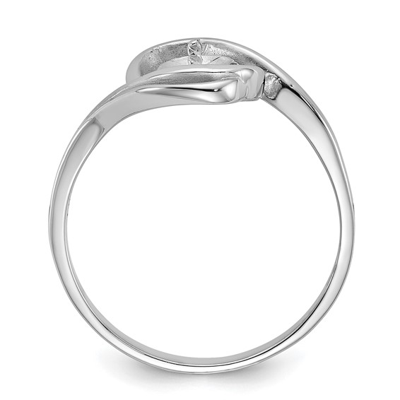 14k White Gold Holds 5.5mm Pearl Ring Mounting