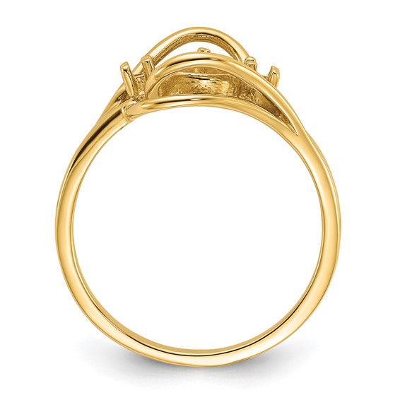 14k Holds 5.5mm Pearl and 2-1.5mm Stones Ring Mounting