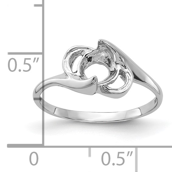 14k White Gold Holds 5.5mm Pearl Ring Mounting