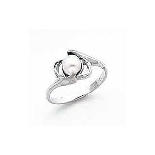 14k White Gold 5.5mm FW Cultured Pearl ring