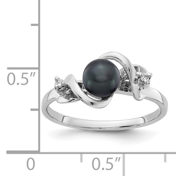 Gold Polished Freshwater Pearl and Diamond Rings