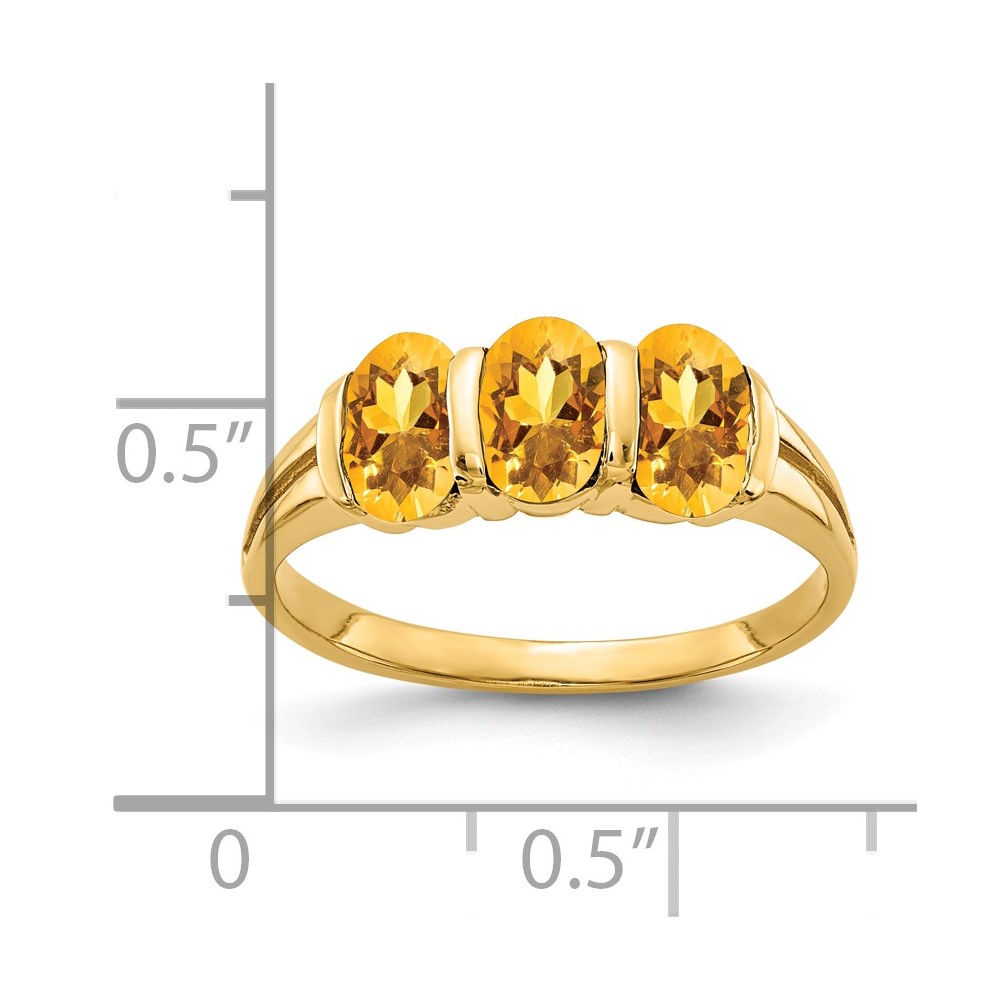 14k 6x4mm Oval Citrine ring (Y2034CI)