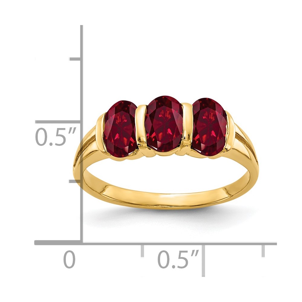 14k 6x4mm Oval Created Ruby ring (Y2034CR)