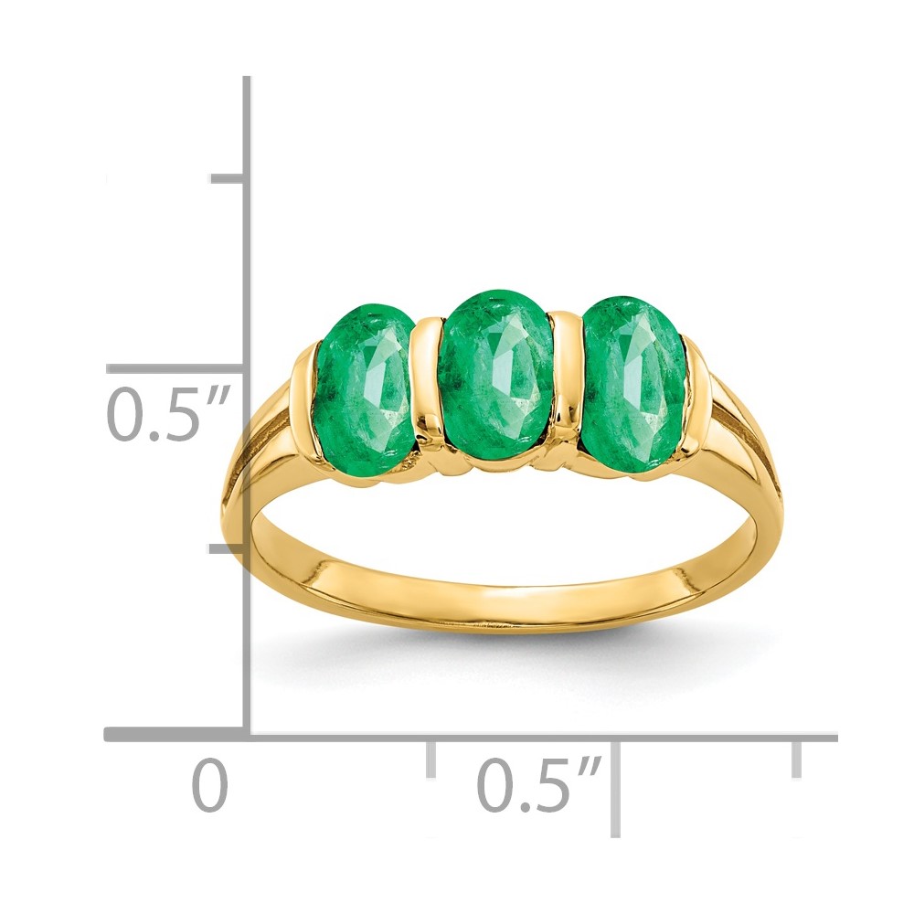 14k 6x4mm Oval Emerald ring (Y2034E)