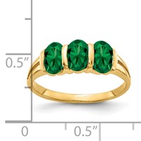 14K Yellow Gold 6x4mm Oval Mount St. Helens 3-Stone Ring view 2
