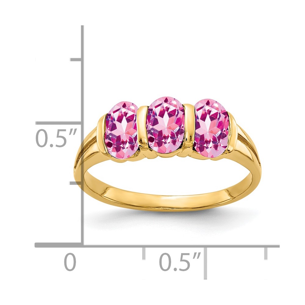 14k 6x4mm Oval Pink Sapphire ring (Y2034SP)