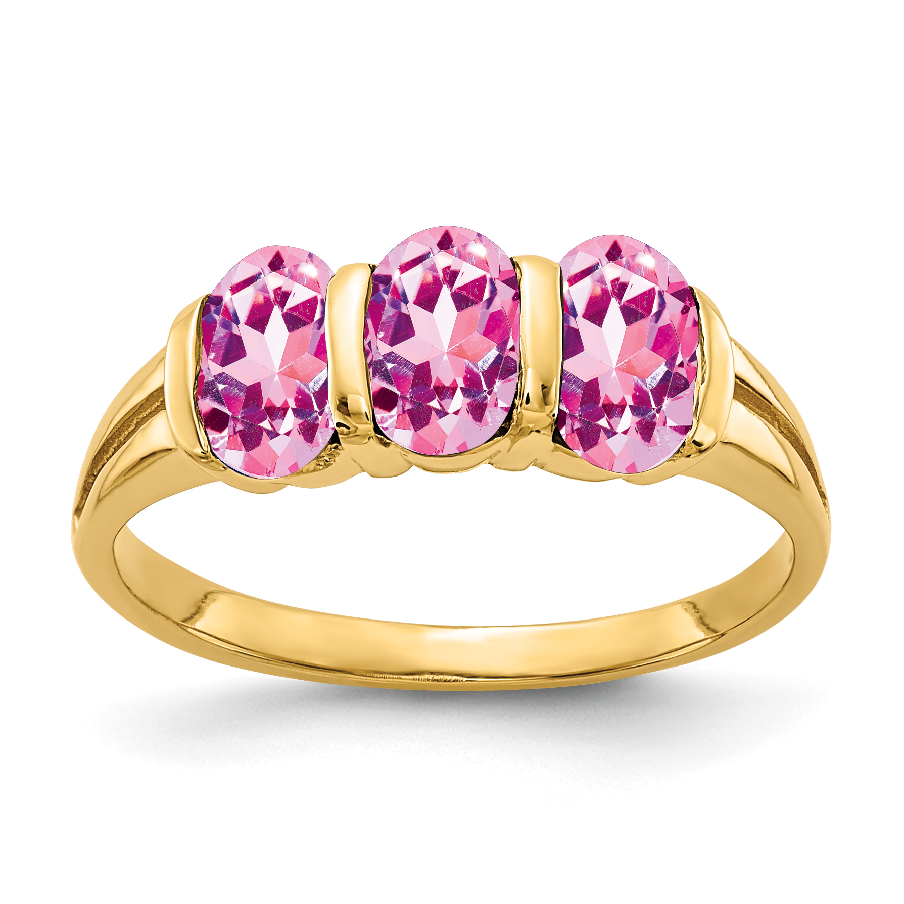 14k 6x4mm Oval Pink Sapphire ring (Y2034SP)
