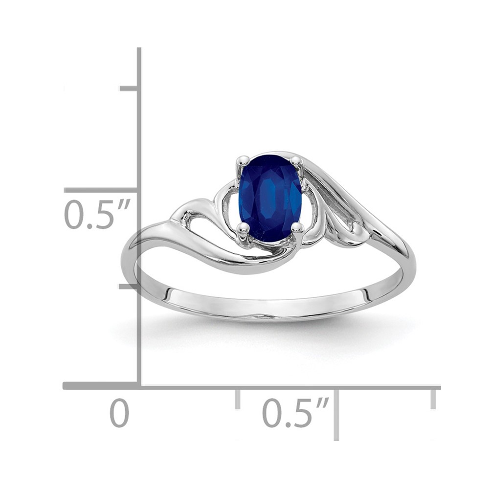 14k White Gold 6x4mm Oval Sapphire ring (Y2094S)