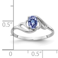 14K White Gold 6x 4mm Oval Tanzanite Ring view 2