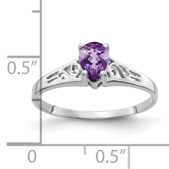 14k White Gold Pear Gemstone rings