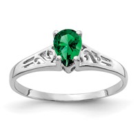 14K White Gold 6x 4mm Pear Mount St. Helens Filigree Ring view 1