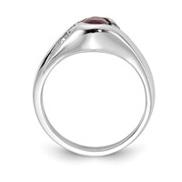 14K White Gold 6x 4mm Oval Ruby and 0.12 Carat AA Diamond Ring view 2