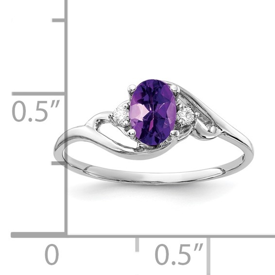 14k White Gold 6x4mm Oval Gemstone & Diamond rings