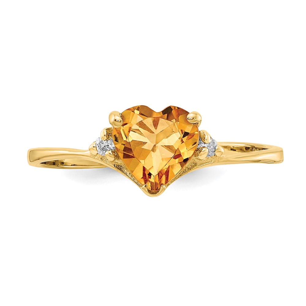 14k Citrine Diamond Ring (Y2185CI/AA)