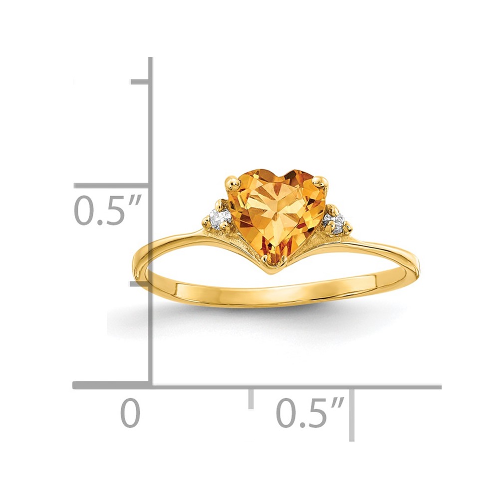 14k Citrine Diamond Ring (Y2185CI/AA)