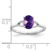 14K White Gold 7x5mm Oval Amethyst Ring view 2