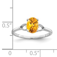 14K White Gold 7x5mm Oval Citrine Ring view 2