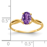 14K Yellow Gold 7x 5mm Oval Amethyst Twist Ring view 2