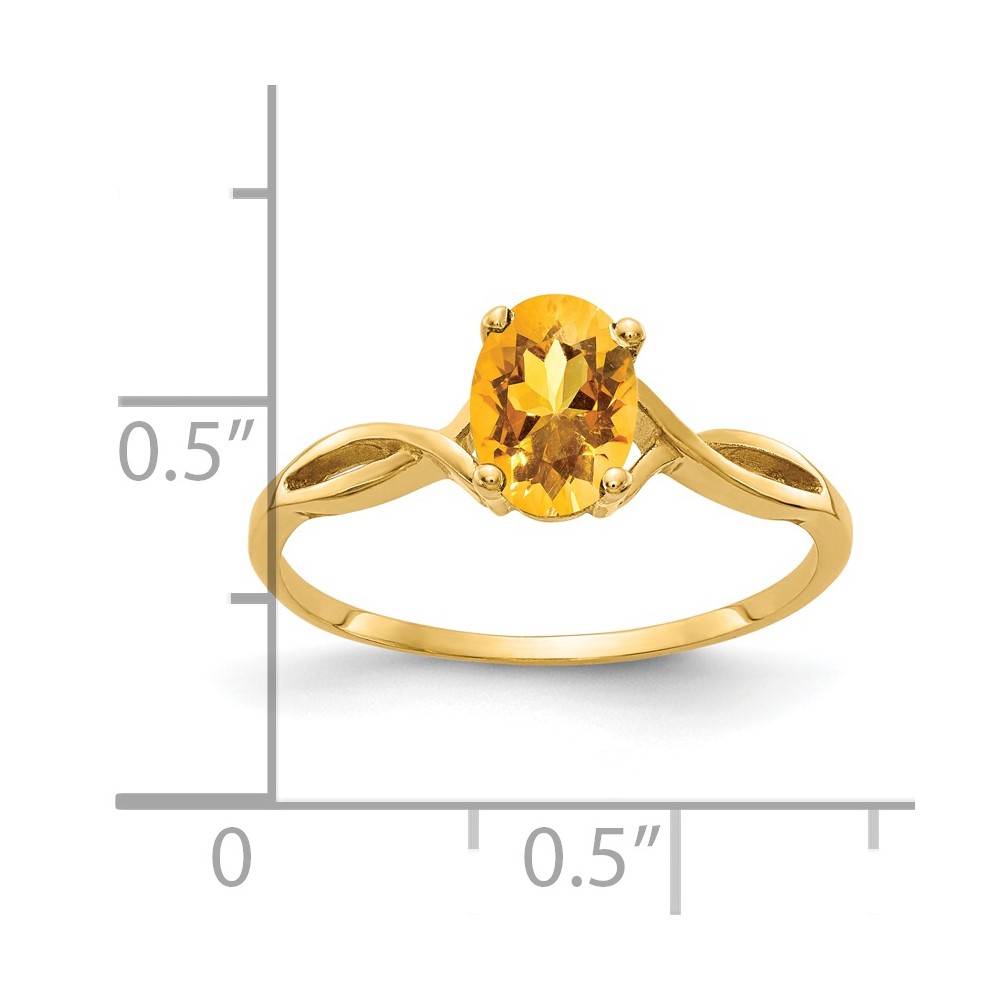 14k 7x5mm Oval Citrine ring (Y2197CI)
