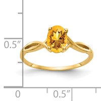 14K Yellow Gold 7x5mm Oval Citrine Twist Ring view 2