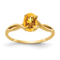 14K Yellow Gold 7x5mm Oval Citrine Twist Ring view 1