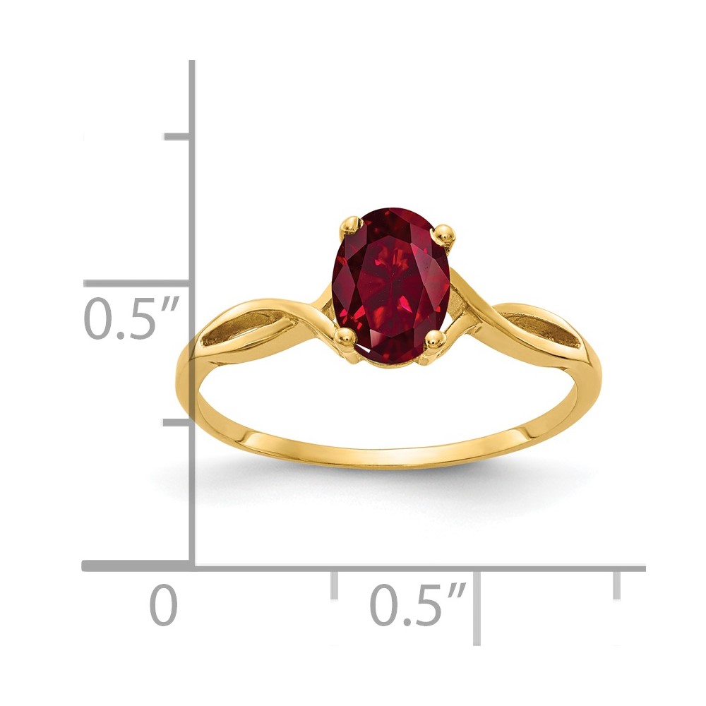 14k 7x5mm Oval Created Ruby ring (Y2197CR)