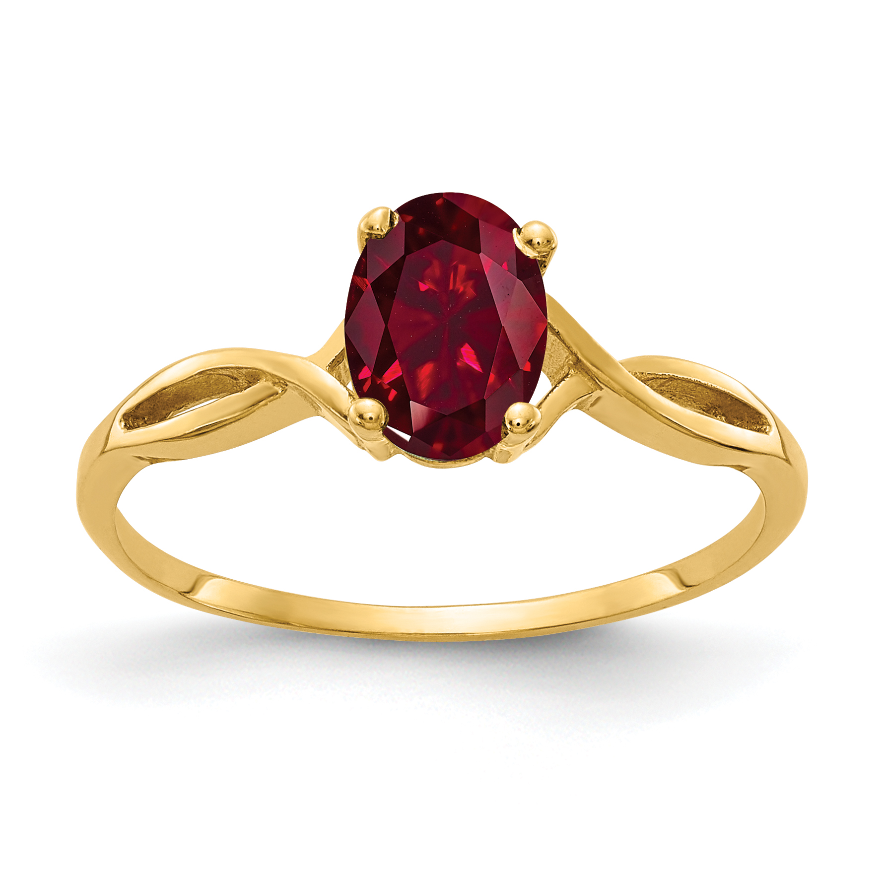 14k 7x5mm Oval Created Ruby ring (Y2197CR)