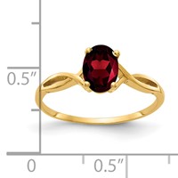 14K Yellow Gold 7x5mm Oval Garnet Twist Ring view 2